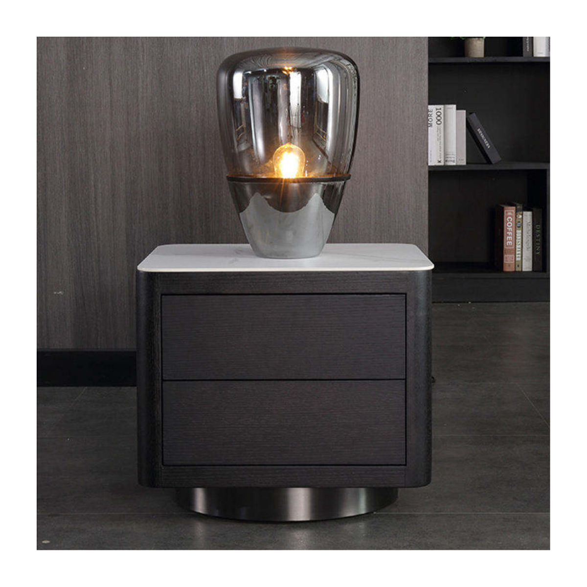 Ebony Grain Swivel Nightstand